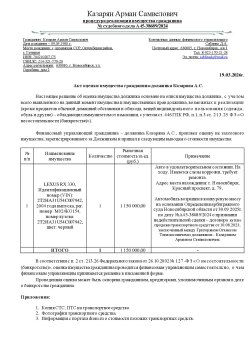 LEXUS RX 330, Идентификационный номер (VIN): 2T2HA31U54C007942, 2004 года выпуска, рег. номер:…